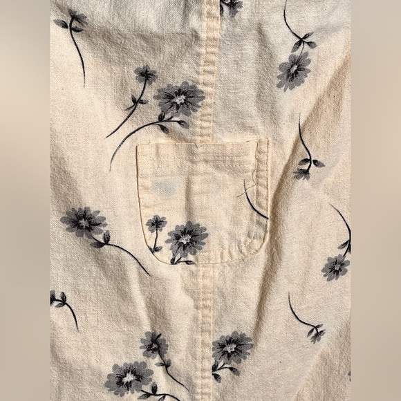 Sag Harbor Yellow & Grey Vintage Floral Linen Cotton Dress and Top 14 - Picture 6 of 16